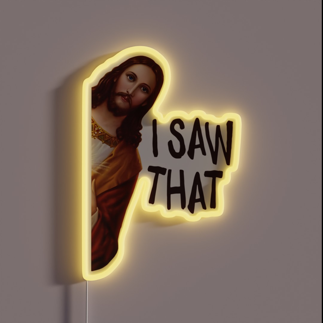 I Saw That Funny Jesus Christ Meme Aesthetic RGB Neon Sign I Saw That Funny Jesus Christ Meme Aesthetic RGB Neon Sign