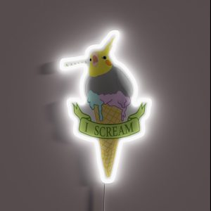 I Scream Ice Cream Cockatiel RGB Neon Sign