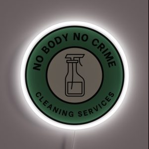 I Think He Did It Cleaning Services Green RGB Neon Sign
