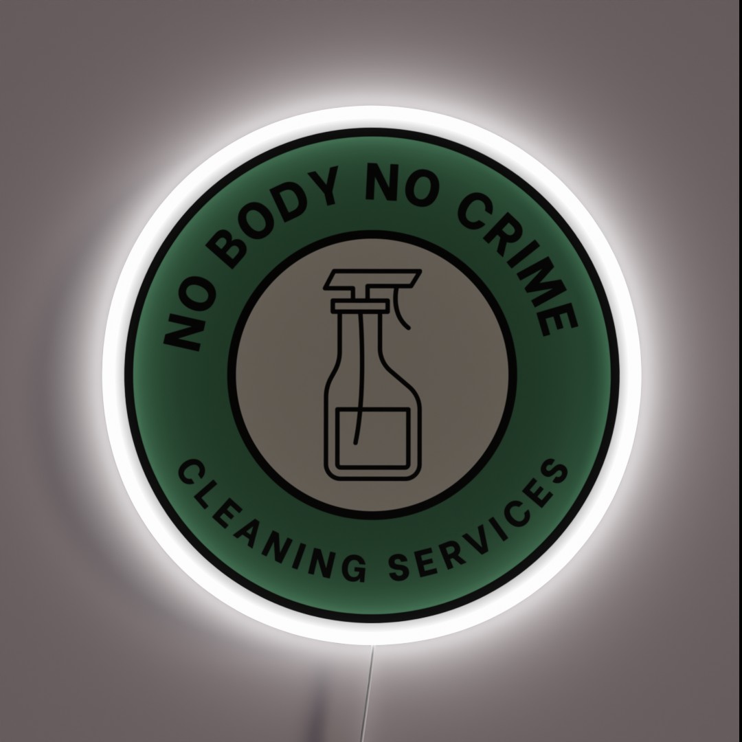 I Think He Did It Cleaning Services Green RGB Neon Sign I Think He Did It Cleaning Services Green RGB Neon Sign