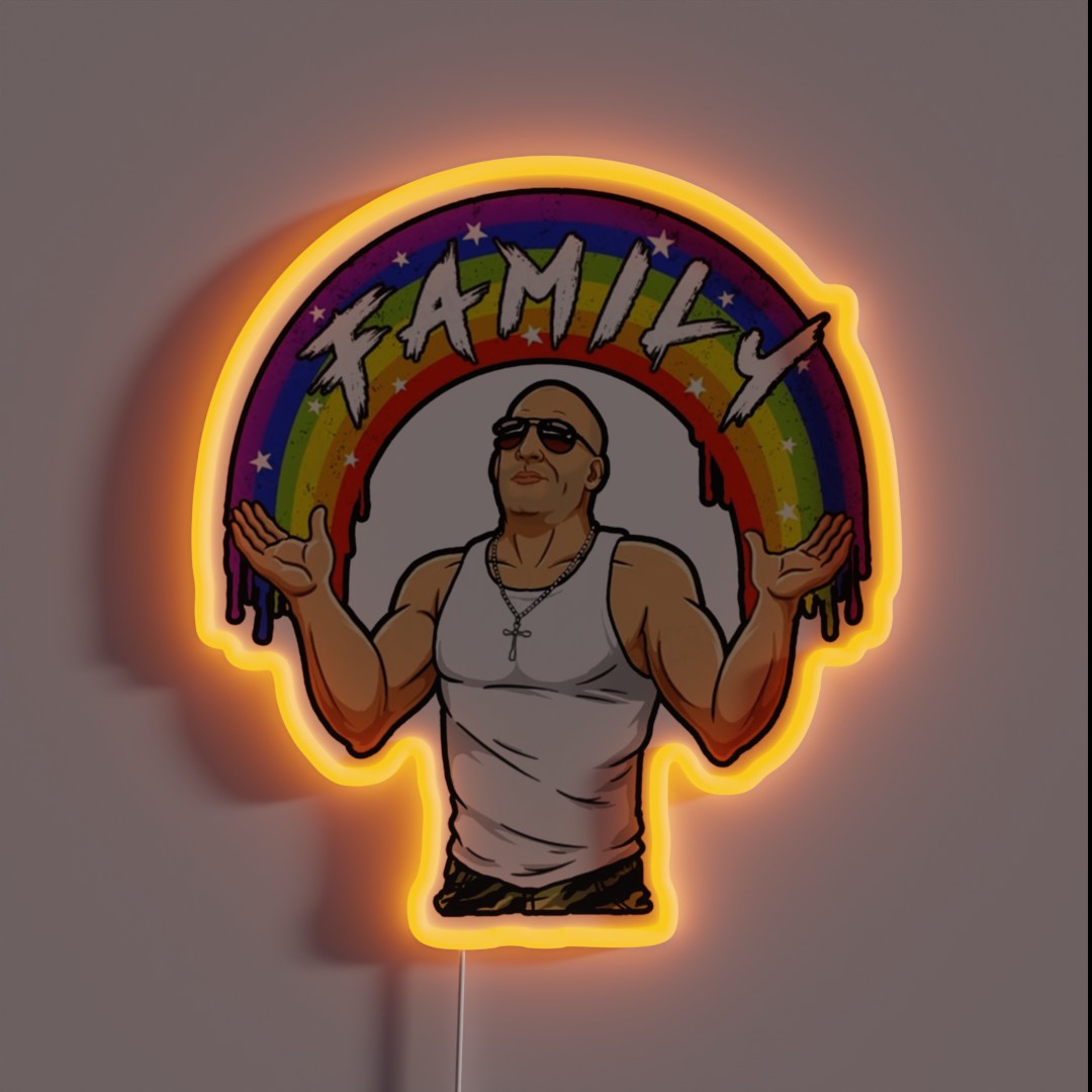 I Ve Got Family Dom Toretto Fast And Furious RGB Neon Sign I Ve Got Family Dom Toretto Fast And Furious RGB Neon Sign
