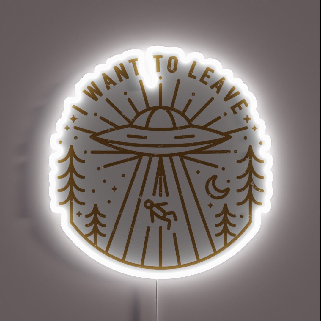 I Want To Leave RGB Neon Sign I Want To Leave RGB Neon Sign