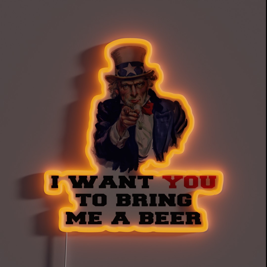 I WANT YOU TO BRING ME A BEER RGB Neon Sign I WANT YOU TO BRING ME A BEER RGB Neon Sign
