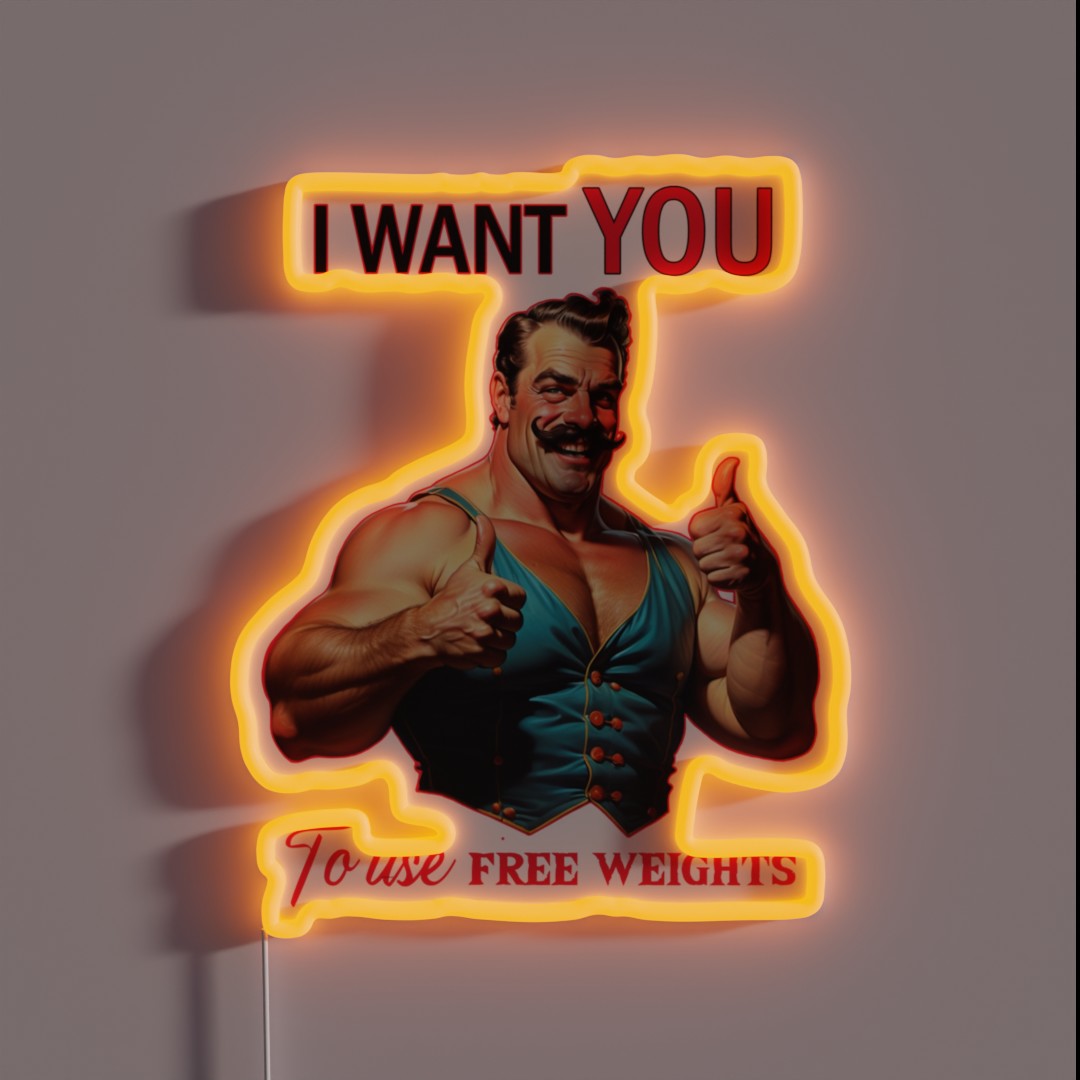I Want YOU To Use Free Weights RGB Neon Sign I Want YOU To Use Free Weights RGB Neon Sign