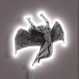 ICARUS THROWS THE HORNS Grey Awesome UNLISTED Designs In My Portfolio RGB Neon Sign
