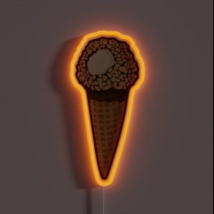 Ice Cream Cone Dipped In Chocolate And Nuts RGB Neon Sign Ice Cream Cone Dipped In Chocolate And Nuts RGB Neon Sign
