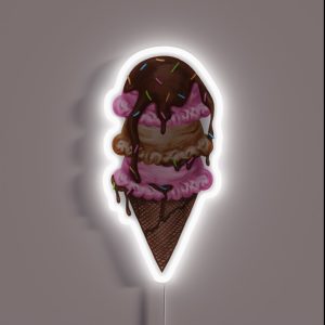 Ice Cream Cone Triple Scoop RGB Neon Sign Ice Cream Cone Triple Scoop RGB Neon Sign
