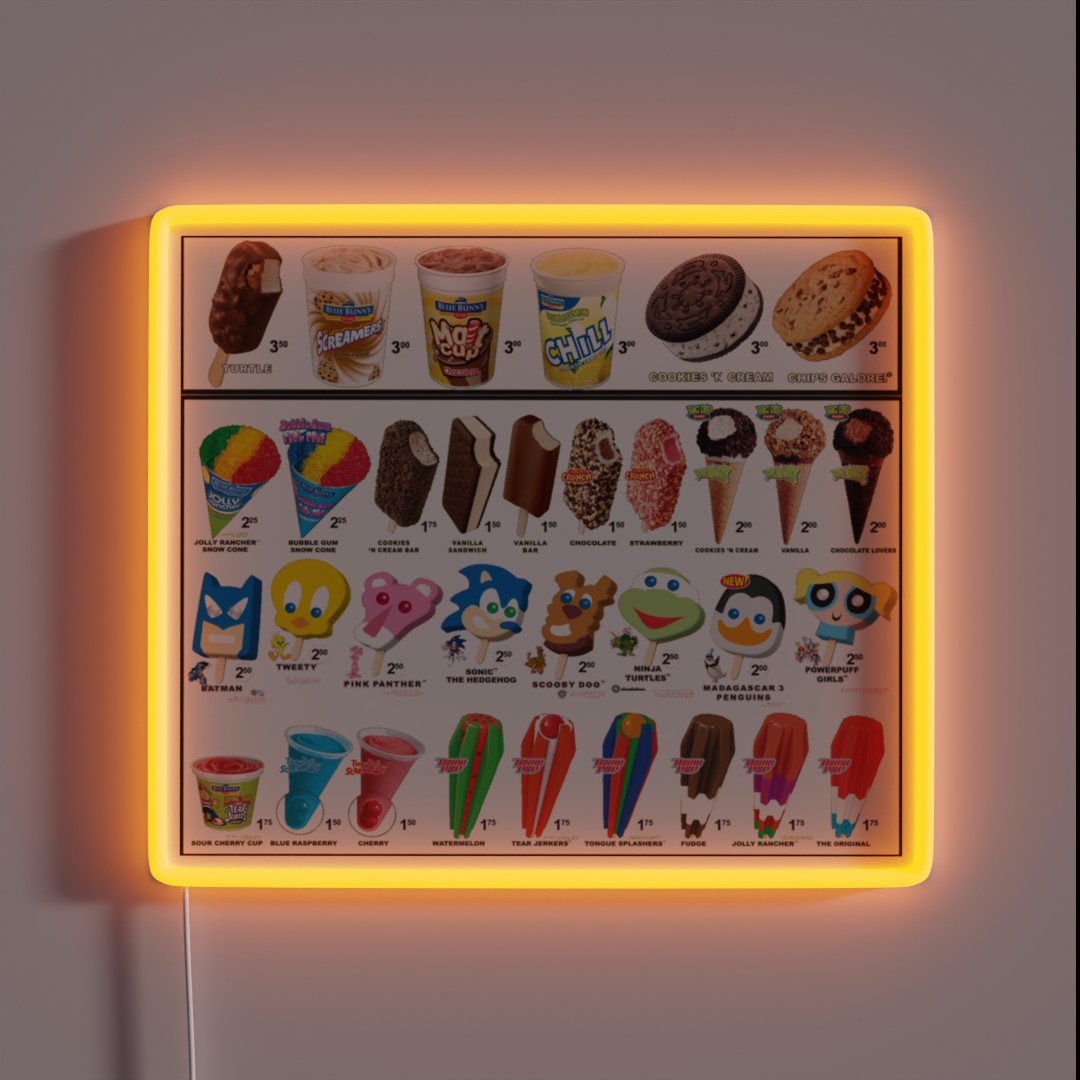 Ice Cream Paintjob RGB Neon Sign Ice Cream Paintjob RGB Neon Sign