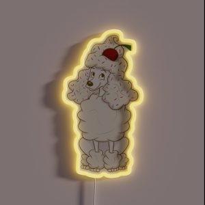Ice Cream Poodle Vanilla RGB Neon Sign Ice Cream Poodle Vanilla RGB Neon Sign