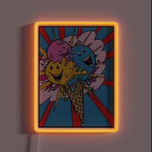 ICE CREAM POP ART TEE RGB Neon Sign