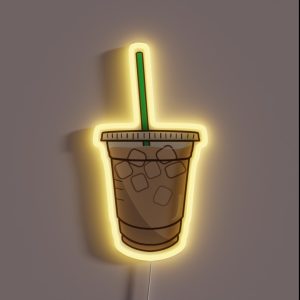 Iced Coffee Doodle RGB Neon Sign