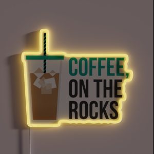 Iced Coffee On The Rocks RGB Neon Sign