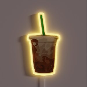 Iced Coffee With Milk RGB Neon Sign