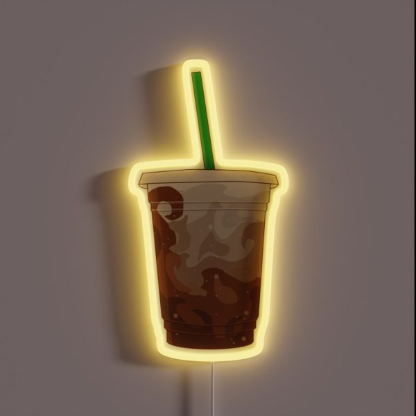 Iced Coffee With Milk RGB Neon Sign