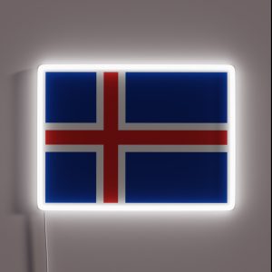 Iceland Icelandic Flag RGB Neon Sign