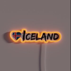 Iceland Love Heart Icelandic Country Flag Tourist Souvenir Patriot Gift Idea RGB Neon Sign Iceland Love Heart Icelandic Country Flag Tourist Souvenir Patriot Gift Idea RGB Neon Sign
