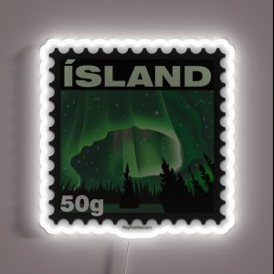 Iceland Stamp RGB Neon Sign