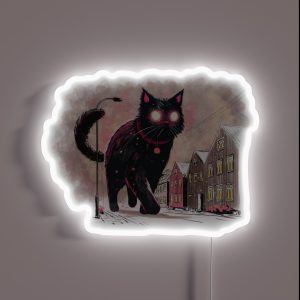 Icelandic Christmas Yule Cat RGB Neon Sign Icelandic Christmas Yule Cat RGB Neon Sign