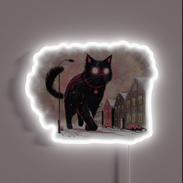 Icelandic Christmas Yule Cat RGB Neon Sign