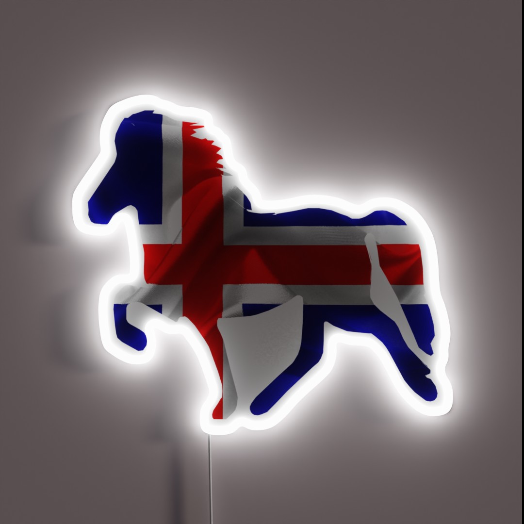 Icelandic Horse Islandpferd Pferd Pony Merch RGB Neon Sign Icelandic Horse Islandpferd Pferd Pony Merch RGB Neon Sign