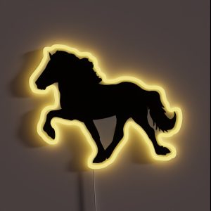 Icelandic Horse Silhouette RGB Neon Sign