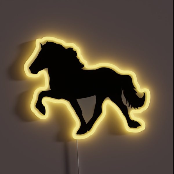 Icelandic Horse Silhouette RGB Neon Sign