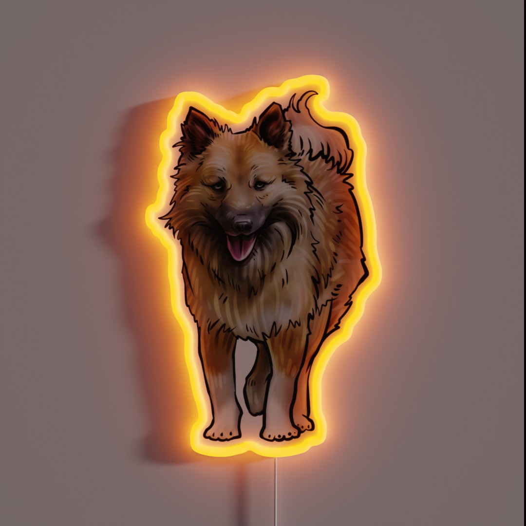 Icelandic Sheepdog Dog RGB Neon Sign Icelandic Sheepdog Dog RGB Neon Sign