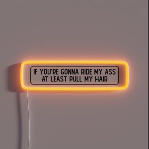 If You Re Gonna Ride My Ass At Least Pull My Hair Funny Biker RGB Neon Sign