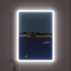 Illustration Of Galway Bay Ireland RGB Neon Sign Illustration Of Galway Bay Ireland RGB Neon Sign
