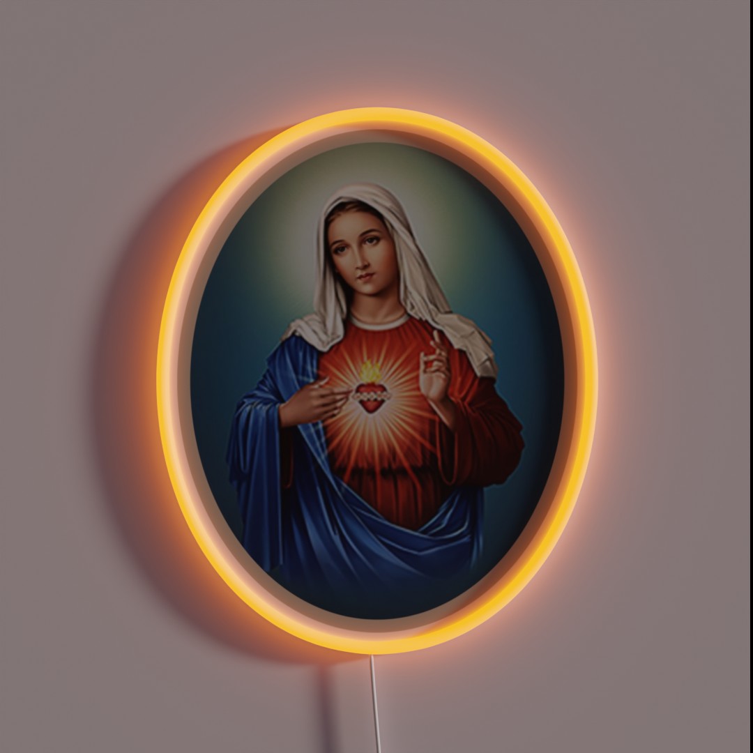 Immaculate Heart Of Mary Virgin Mary RGB Neon Sign Immaculate Heart Of Mary Virgin Mary RGB Neon Sign