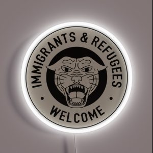Immigrants And Refugees Welcome RGB Neon Sign