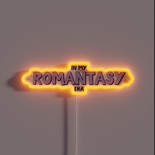 In My Romantasy Era Trendy Bookworm Purple RGB Neon Sign