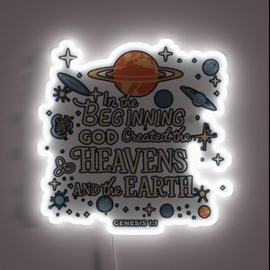 In The Beginning God Created Heavens Genesis 1 1 RGB Neon Sign