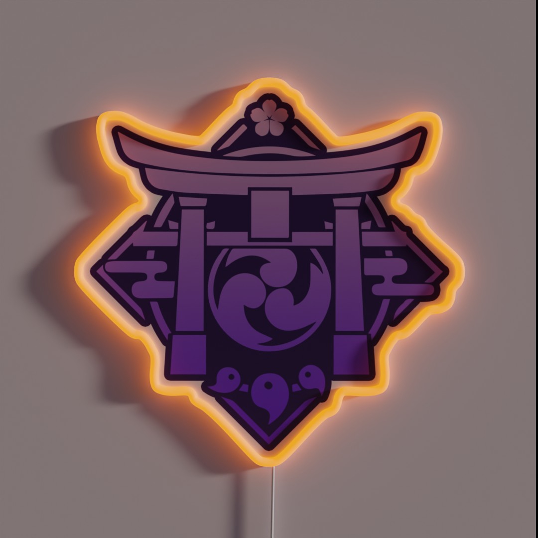 Inazuma Region Emblem With Violet Lightning RGB Neon Sign Inazuma Region Emblem With Violet Lightning RGB Neon Sign