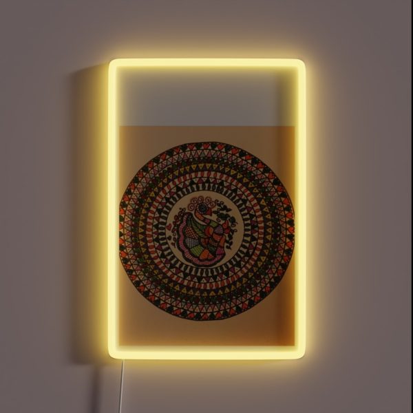 Indian Delicate Art Vibrant Colors Dancing RGB Neon Sign