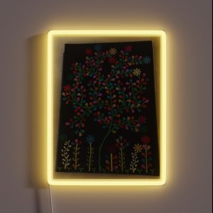 Indian Delicate Art Vibrant Colors Spring Flowers RGB Neon Sign Indian Delicate Art Vibrant Colors Spring Flowers RGB Neon Sign