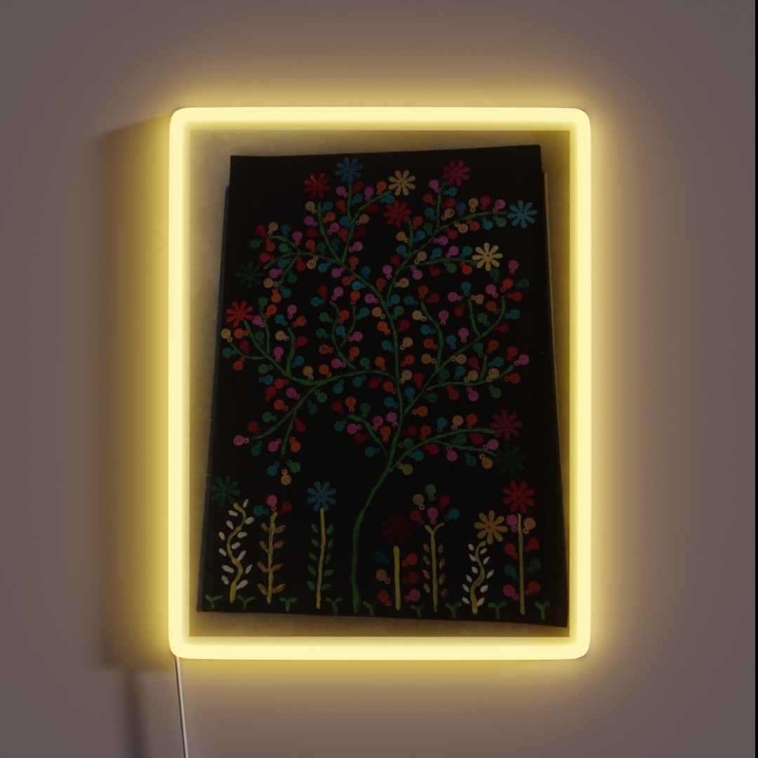 Indian Delicate Art Vibrant Colors Spring RGB Neon Sign Indian Delicate Art Vibrant Colors Spring RGB Neon Sign