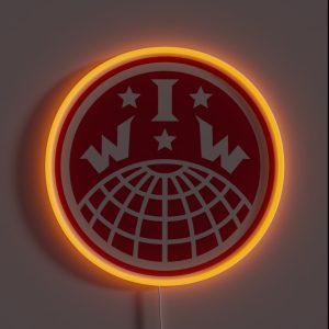 Industrial Workers Of The World IWW Logo RGB Neon Sign