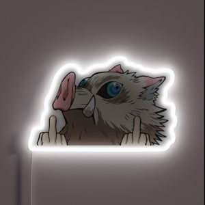 Inosuke Middle Finger Anime Peeker RGB Neon Sign