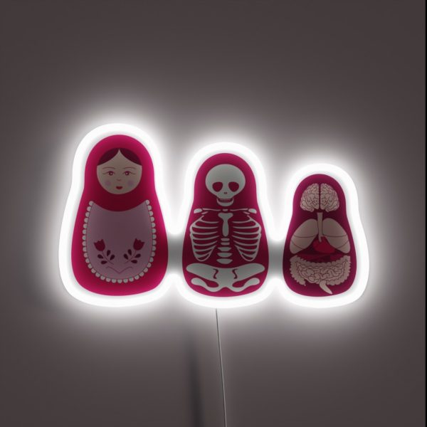 Inside Out Russian Matryoshka Dolls RGB Neon Sign