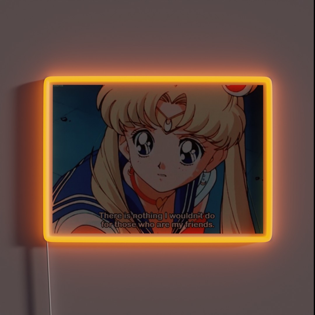 Inspirational Sailor Moon Quote RGB Neon Sign Inspirational Sailor Moon Quote RGB Neon Sign