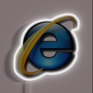 Internet Explorer Logo RGB Neon Sign