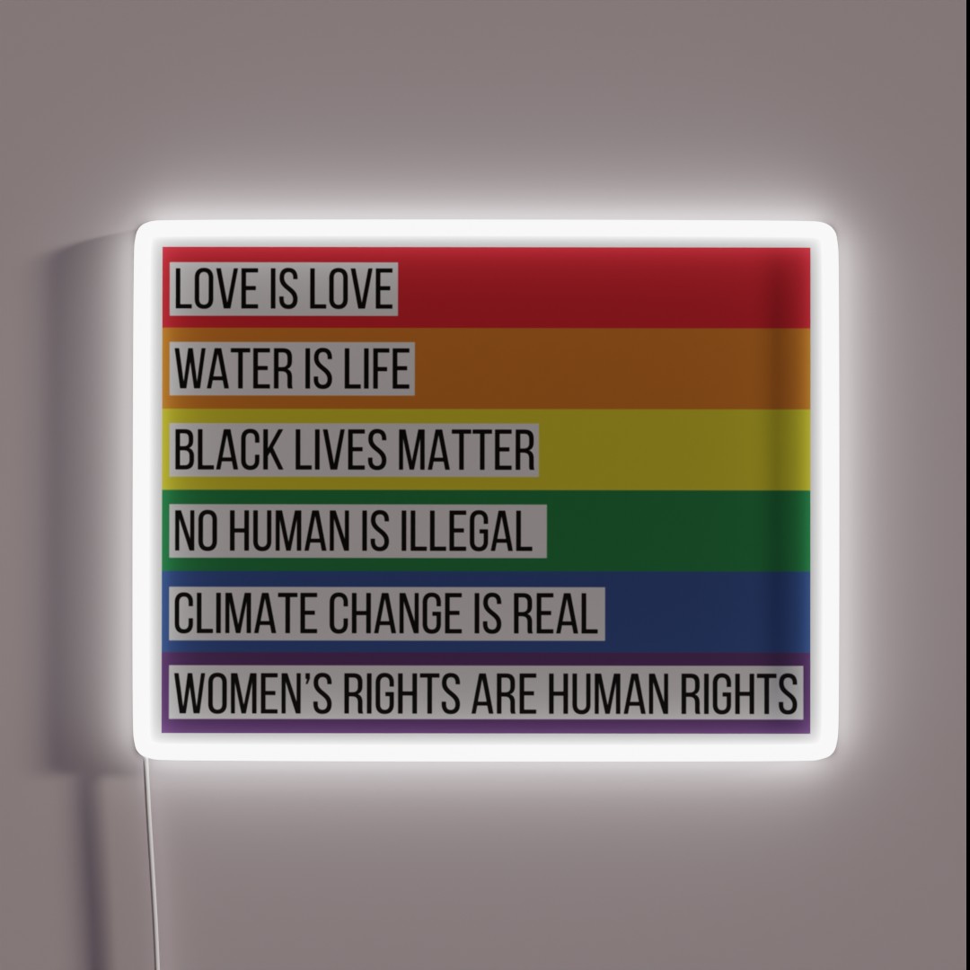 Intersectionality Rainbow Advocacy Flag RGB Neon Sign Intersectionality Rainbow Advocacy Flag RGB Neon Sign