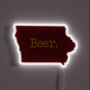 Iowa Beer IA RGB Neon Sign