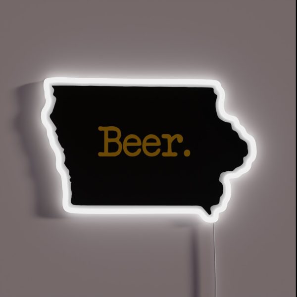 Iowa Beer IA RGB Neon Sign