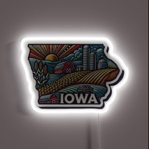Iowa RGB Neon Sign