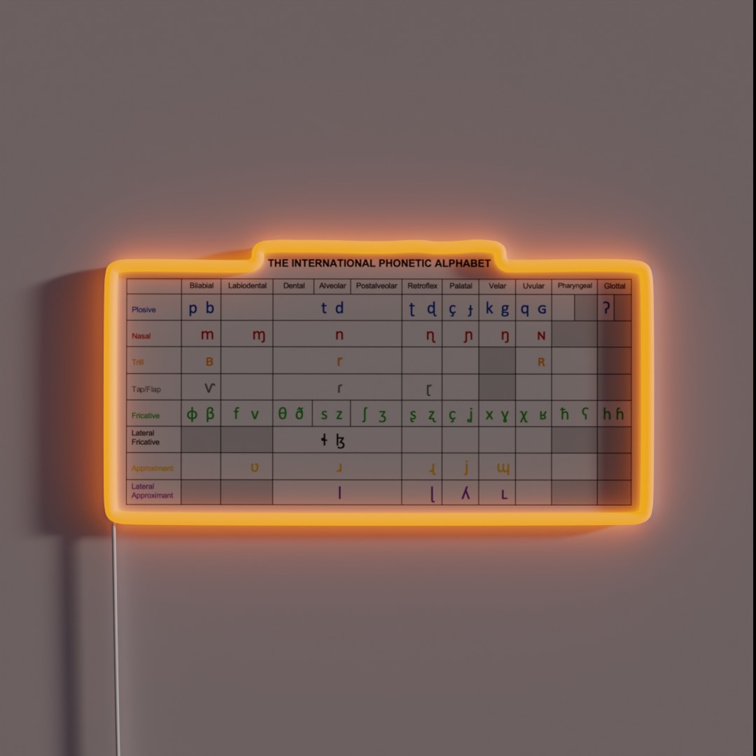 IPA Chart RGB Neon Sign IPA Chart RGB Neon Sign