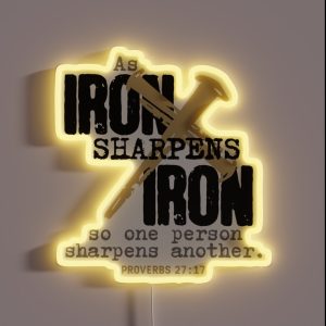 Iron Sharpens Iron Proverbs 27 17 Black RGB Neon Sign Iron Sharpens Iron Proverbs 27 17 Black RGB Neon Sign