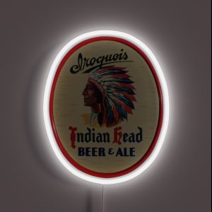 Iroquois Indian Head Beer And Ale Design RGB Neon Sign