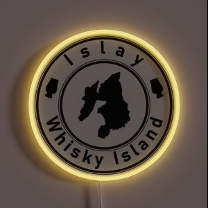 Islay Whisky Island Round RGB Neon Sign